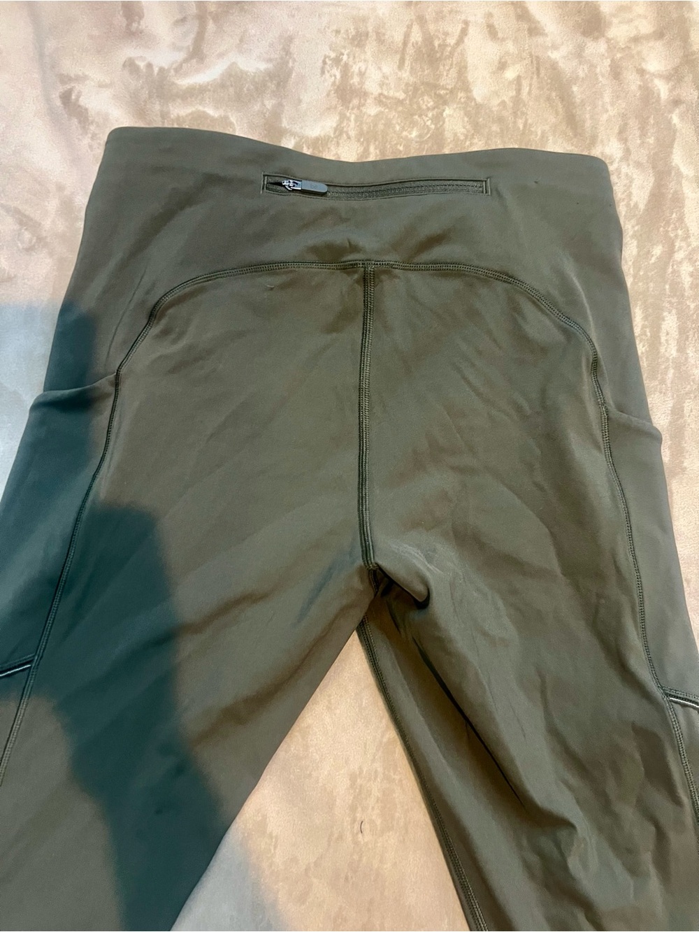 lululemon athletica Olive Green Zippered Active Leggings - Picture 3 of 10